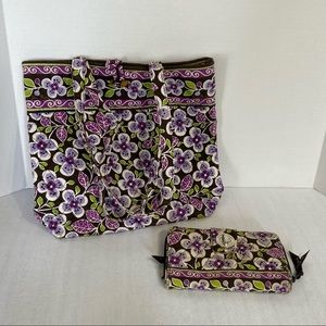 Vera Bradley Bag/Wallet Set Plum Petals